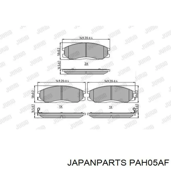 Передние тормозные колодки PAH05AF Japan Parts