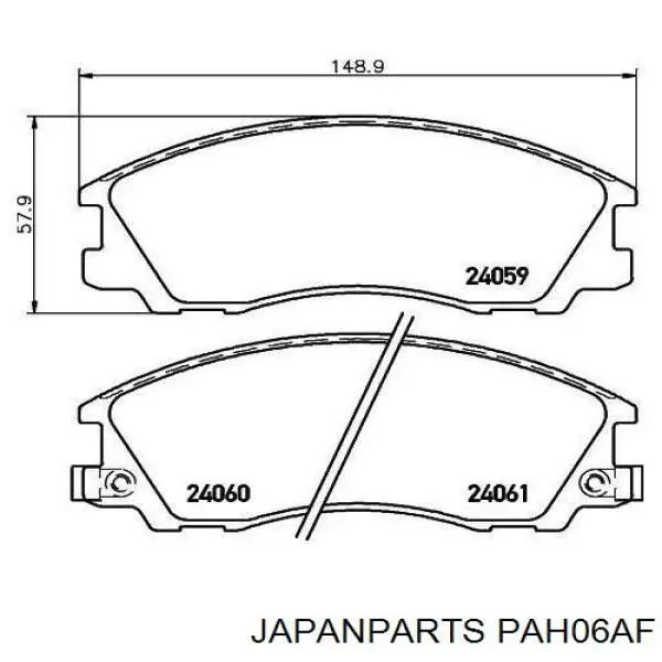 Передние тормозные колодки PAH06AF Japan Parts