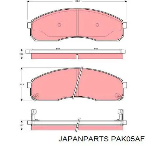 Compre PAK05AF Japan Parts Sapatas do freio dianteiras de disco