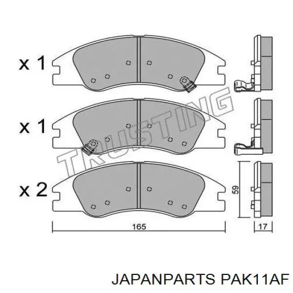 Передние тормозные колодки PAK11AF Japan Parts