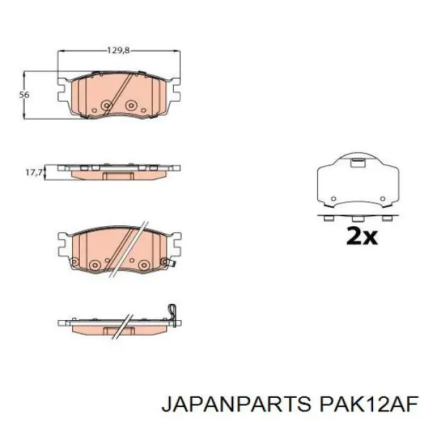 Колодки Japan Parts PAK12AF цена, от 17.74 USD