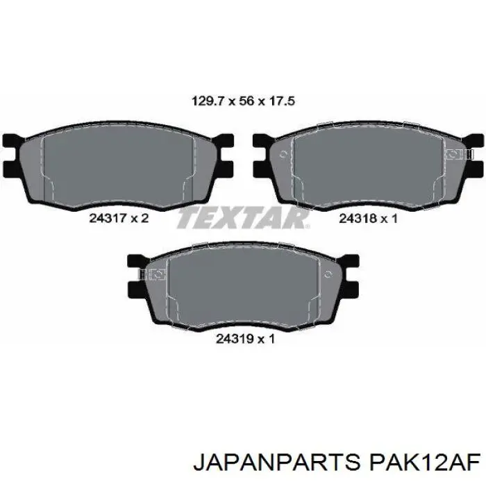 Купить PAK12AF Japan Parts Колодки тормозные