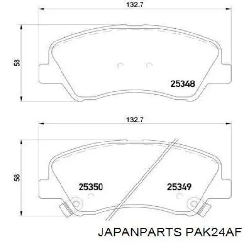 Передние тормозные колодки PAK24AF Japan Parts