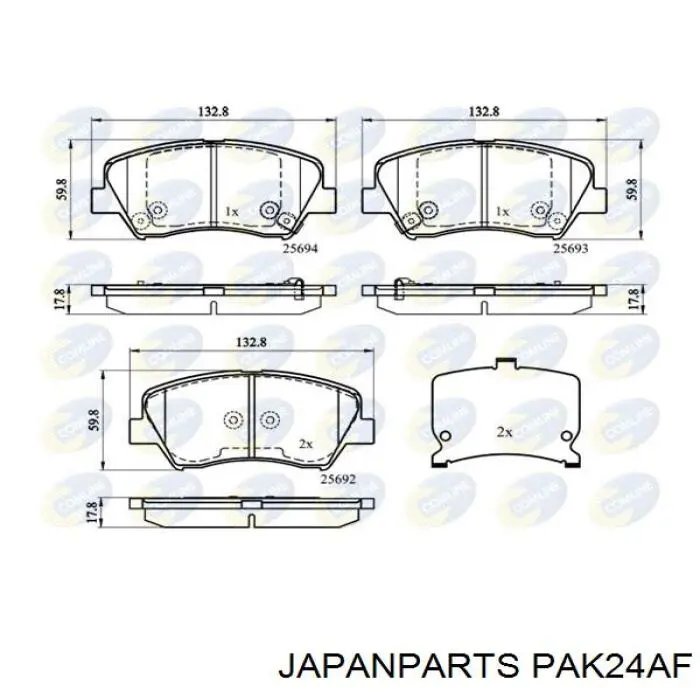 Колодки тормозные передние дисковые JAPANPARTS PAK24AF