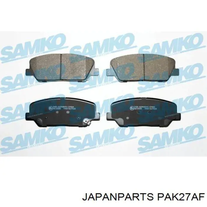 PAK27AF Japan Parts колодки тормозные передние дисковые