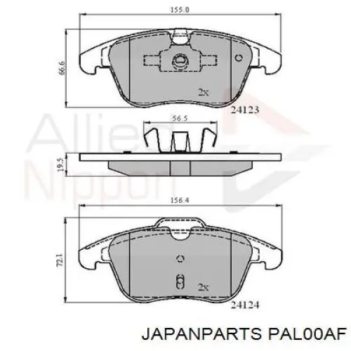Купить PAL00AF Japan Parts Колодки тормозные