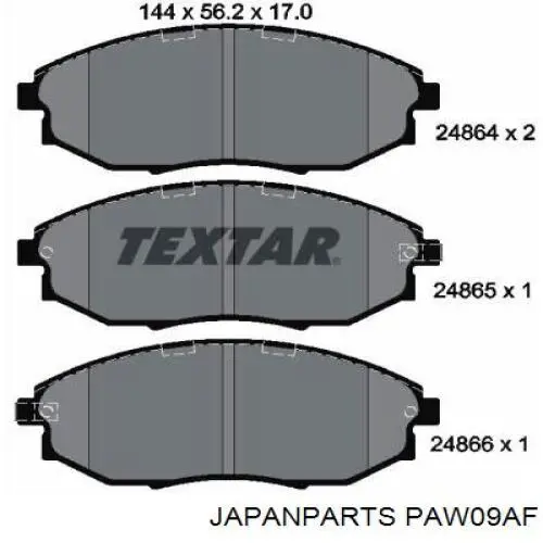 PAW09AF Japan Parts Колодки передние