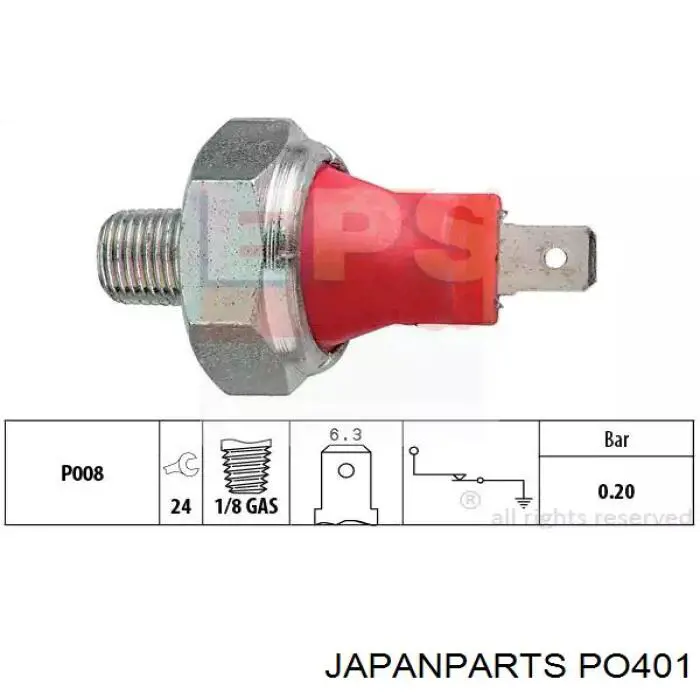 Датчик тиску масла PO401 Japan Parts