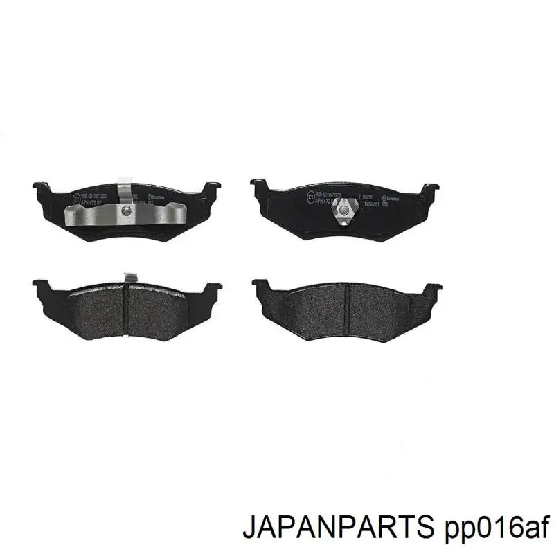 Колодки тормозные задние дисковые JAPANPARTS PP016AF