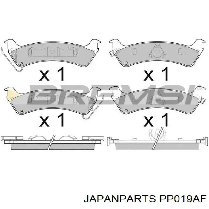 Колодки дисковые  Japan Parts PP019AF цена, от 19.81 USD