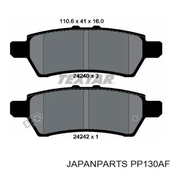 Задние тормозные колодки PP130AF Japan Parts