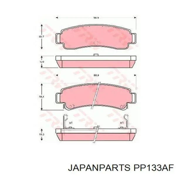 Колодки дисковые  Japan Parts PP133AF цена, от 13.89 USD