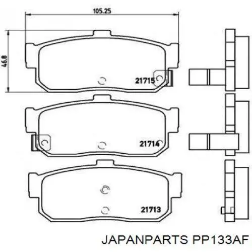 Купить PP133AF Japan Parts Колодки тормозные задние, дисковые