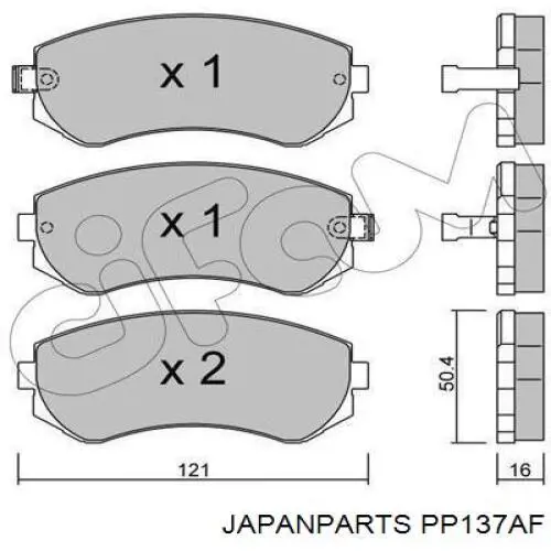 PP137AF Japan Parts колодки тормозные передние дисковые