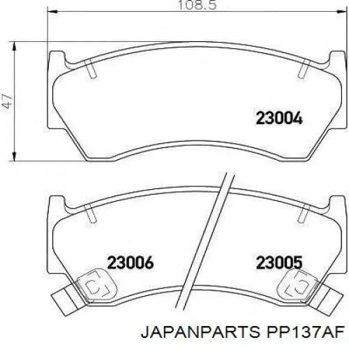 Тормозные колодки Japan Parts PP137AF