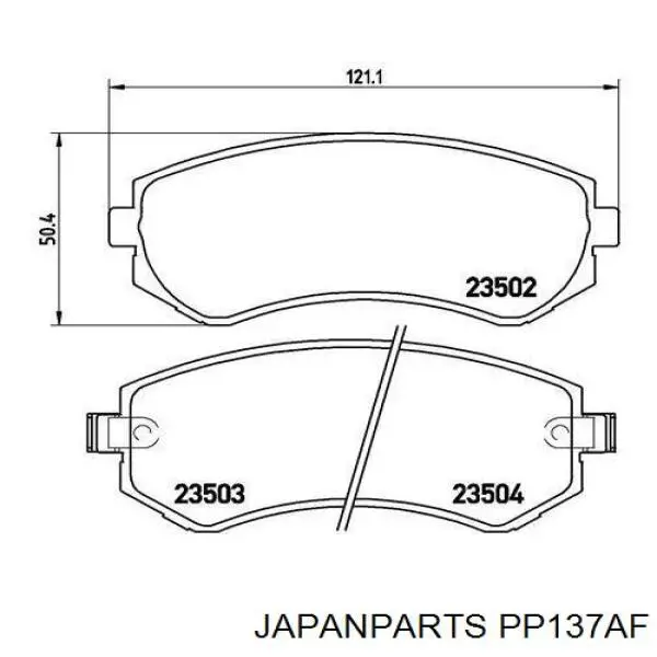 Колодки Japan Parts PP137AF цена, от 20.39 USD