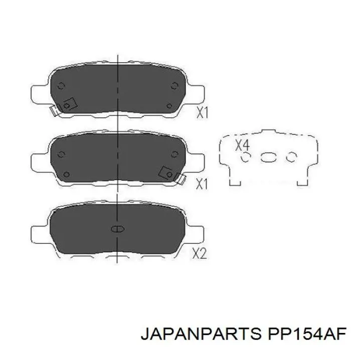 Задние тормозные колодки PP154AF Japan Parts