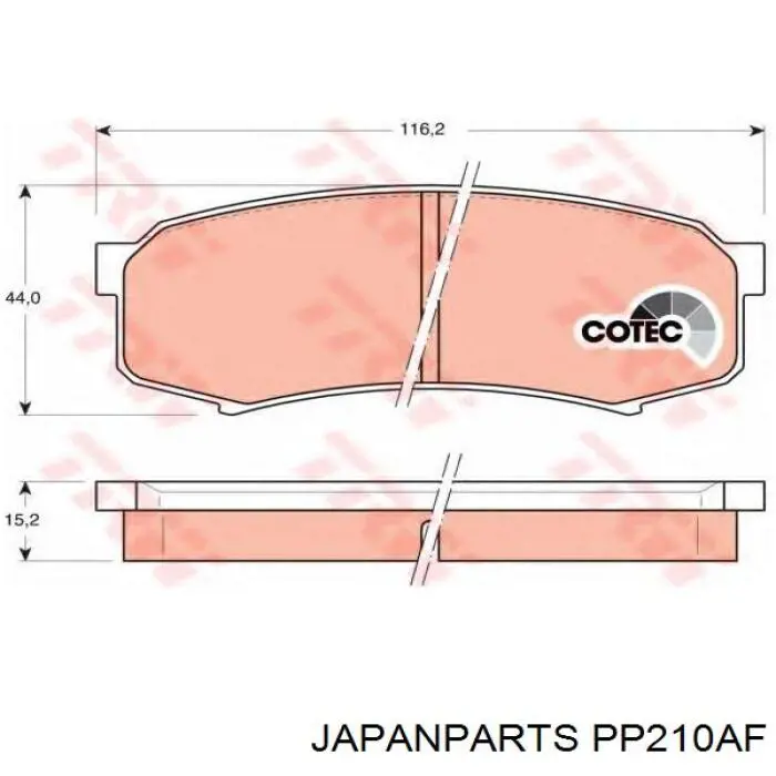 Pastillas de freno traseras PP210AF Japan Parts