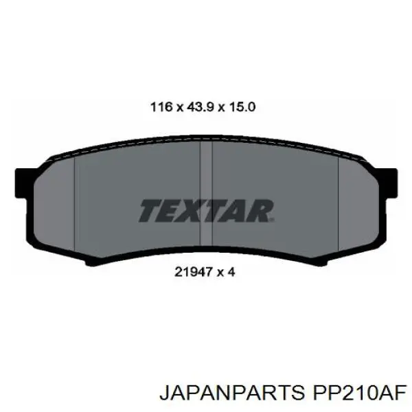 Колодки дисковые  Japan Parts PP210AF цена, от 12.89 USD
