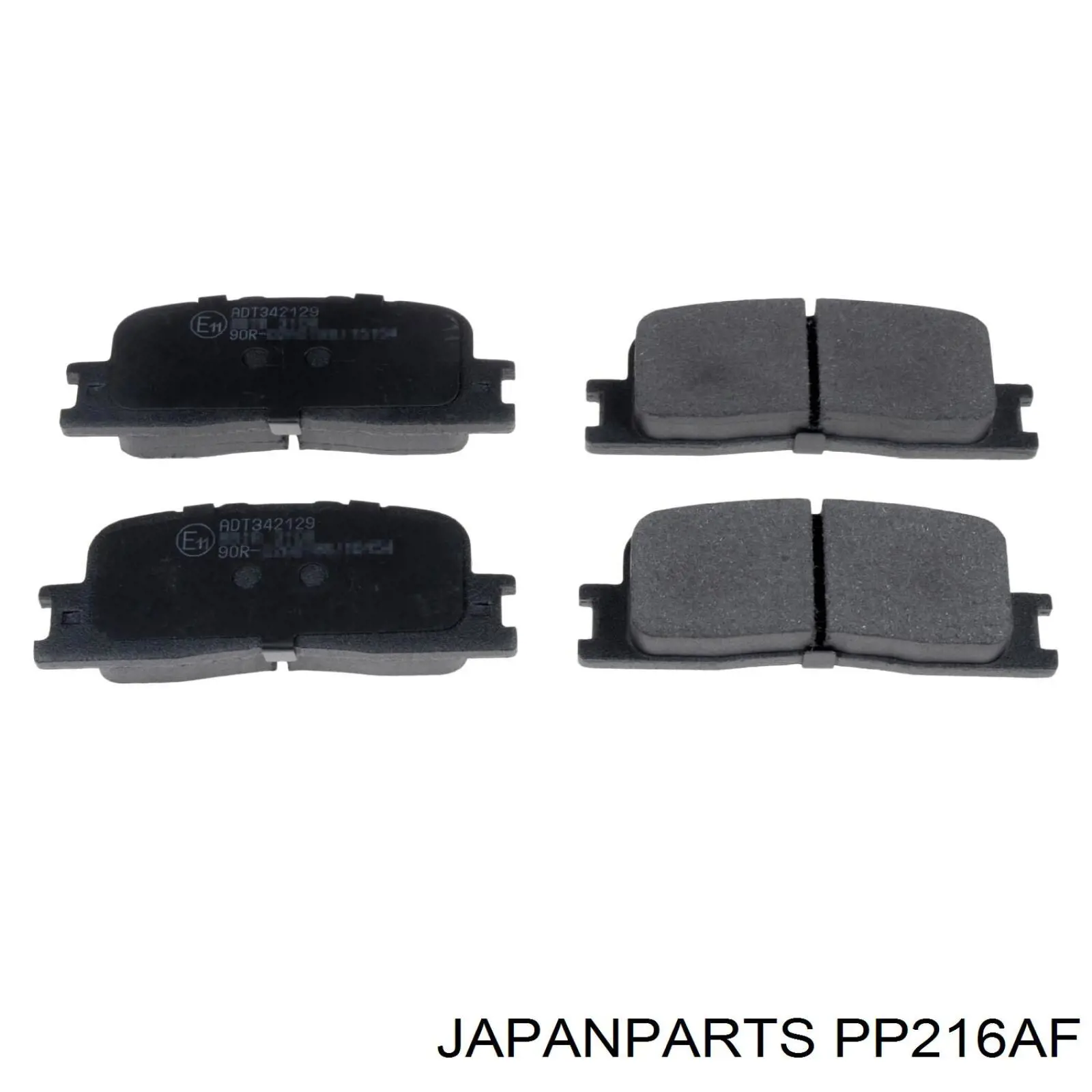 PP216AF Japan Parts колодки тормозные задние дисковые