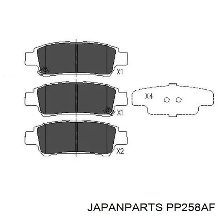 PP-258AF Japan Parts задние тормозные колодки