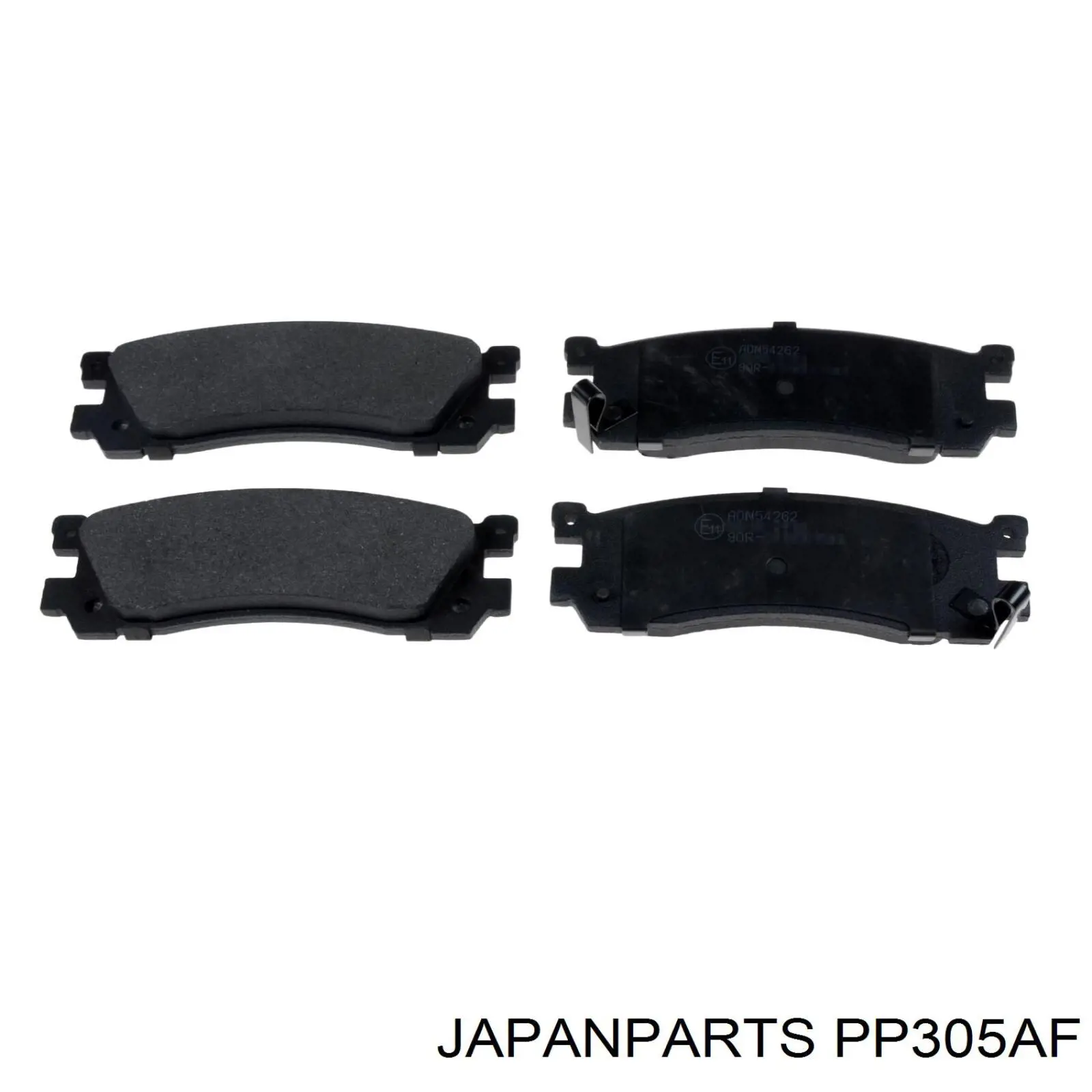 PP305AF Japan Parts колодки тормозные задние дисковые