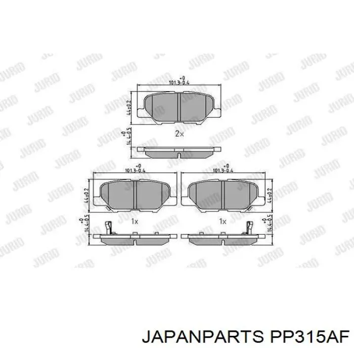 Колодки дисковые  Japan Parts PP315AF цена, от 19.37 USD