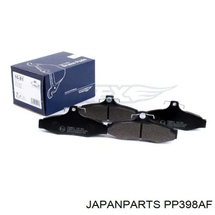 PP398AF Japan Parts колодки тормозные задние дисковые
