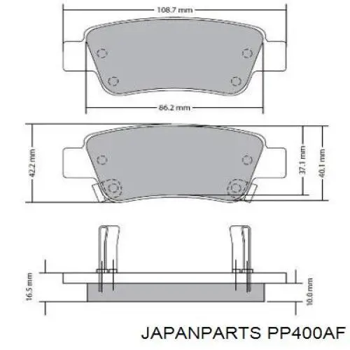 Задние тормозные колодки PP400AF Japan Parts
