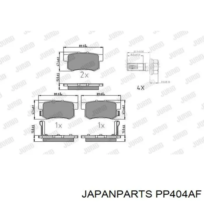 PP404AF Japan Parts Колодки тормозные дисковые комплект