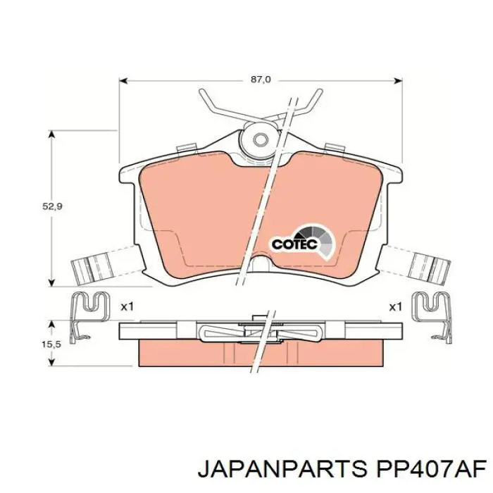Купить PP407AF Japan Parts Колодки тормозные задние, дисковые