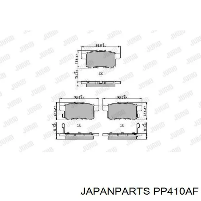 Задние дисковые колодки Japan Parts PP410AF