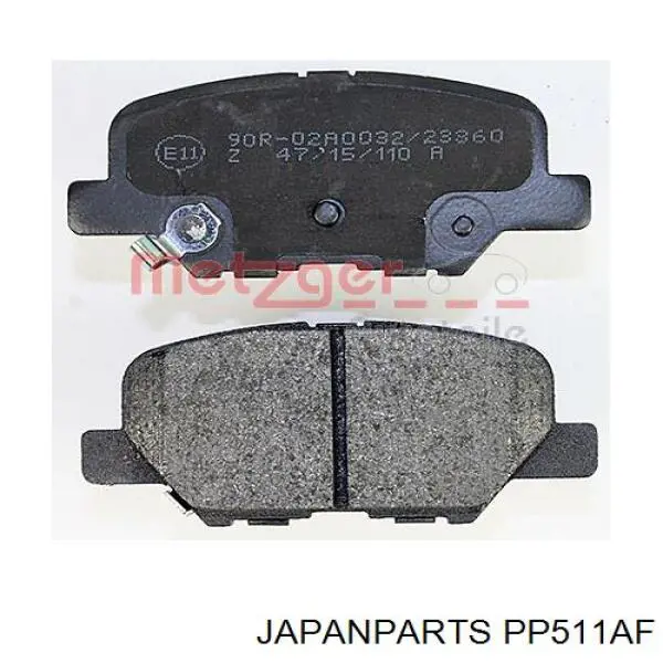 PP511AF Japan Parts колодки тормозные задние дисковые