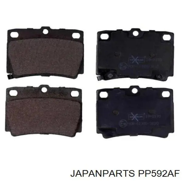 PP592AF Japan Parts колодки тормозные задние дисковые