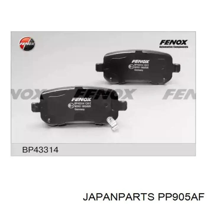 Купить PP905AF Japan Parts Колодки тормозные задние, дисковые