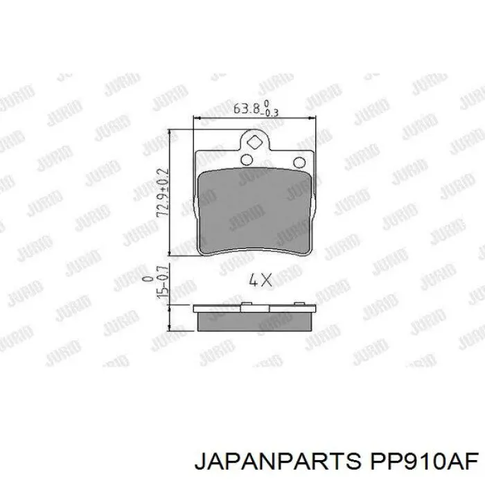 Задние тормозные колодки PP910AF Japan Parts