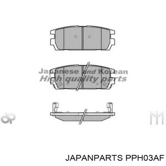 Колодки дисковые  Japan Parts PPH03AF цена, от 18.88 USD