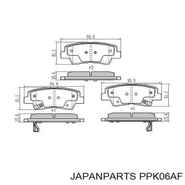 PPK06AF Japan Parts Колодки тормозные дисковые комплект