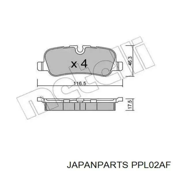 PPL02AF Japan Parts Колодки тормозные дисковые комплект