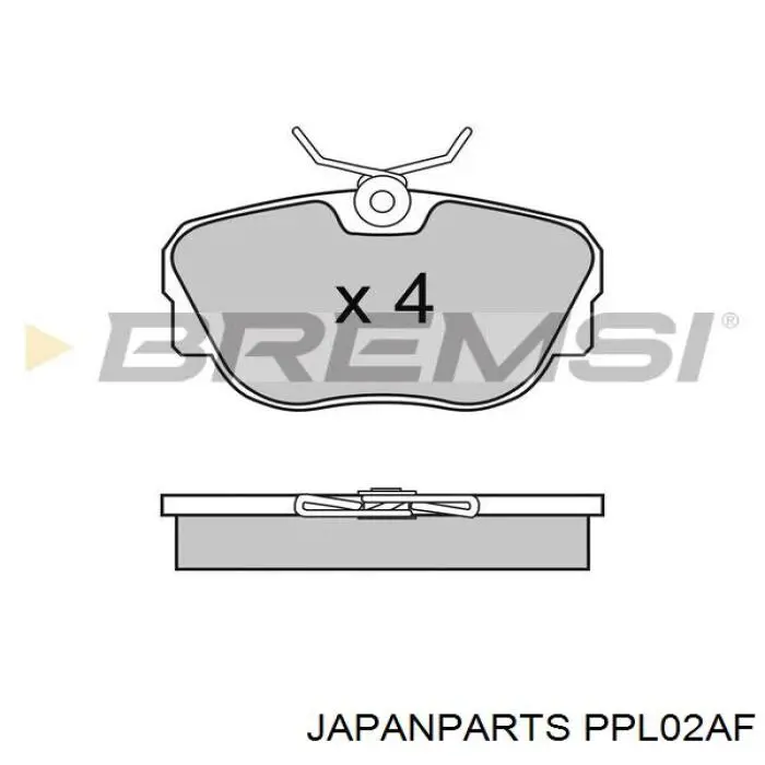 Купить PPL02AF Japan Parts Колодки тормозные задние, дисковые