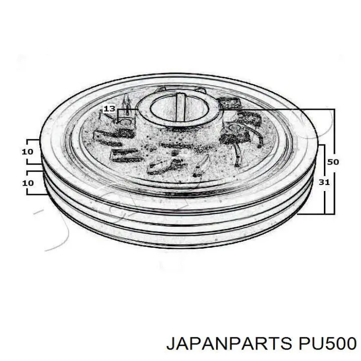 Шкив коленвала Japan Parts PU500