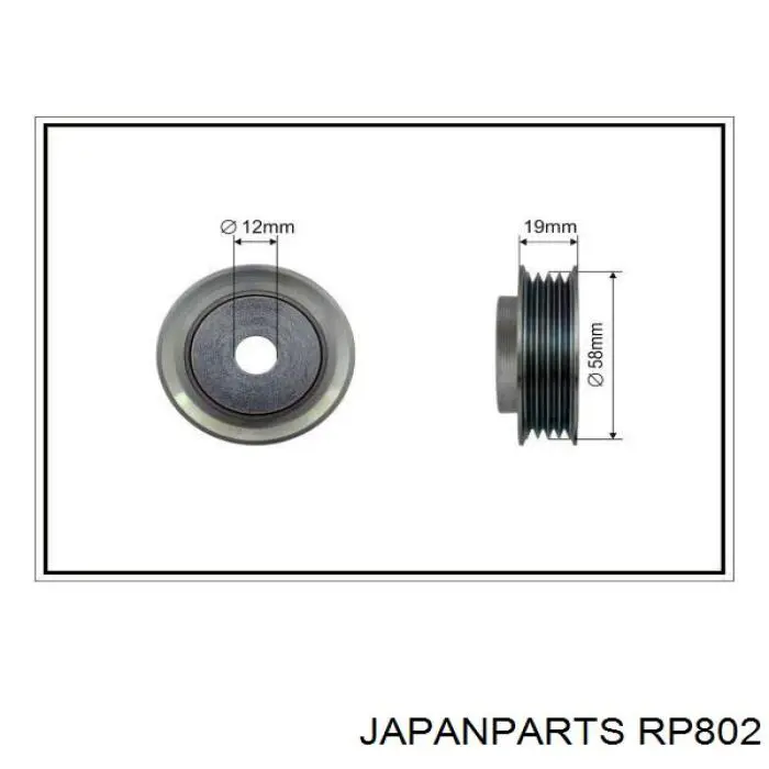 Rodillo, correa trapecial poli V RP802 Japan Parts