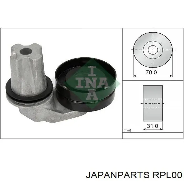 Ролик натяжителя приводного ремня Japan Parts RPL00