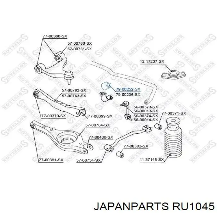 RU1045 Japan Parts Прокладка стабильзатора заднего