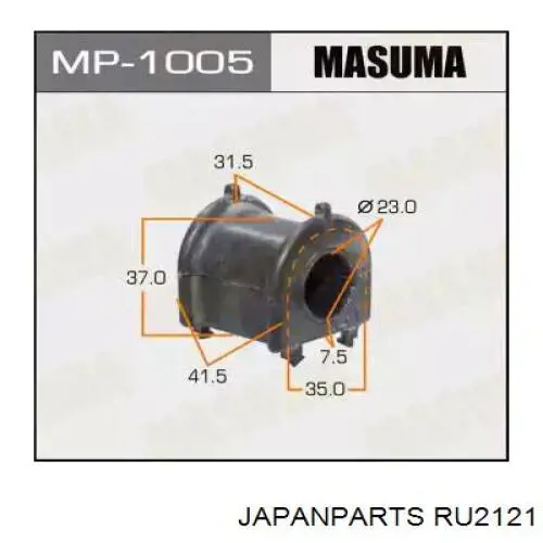 Купить RU2121 Japan Parts Втулки переднего стабилизатора