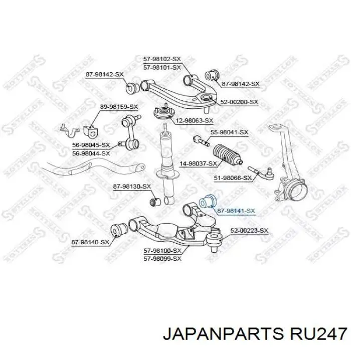 Сайлентблок переднего верхнего рычага RU247 Japan Parts