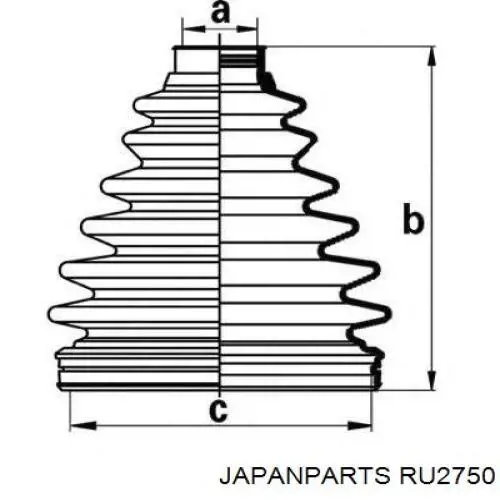 Сайлентблок (подушка) редуктора заднего моста задний RU2750 Japan Parts