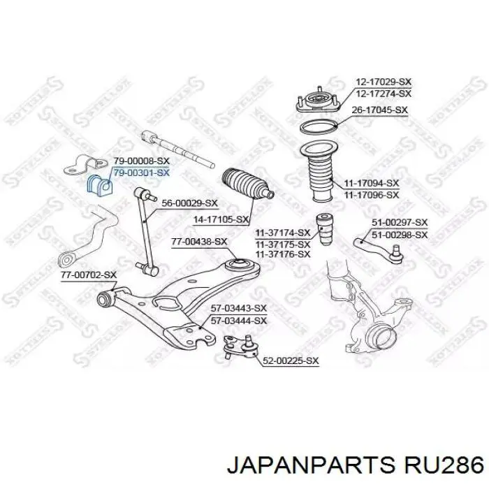RU286 Japan Parts Втулка стабилизатора переднего левая