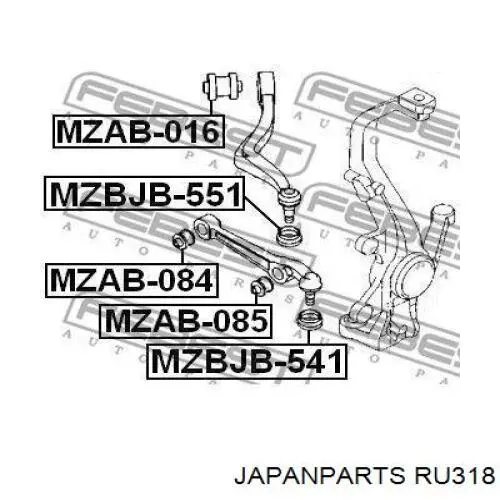 Сайлентблок переднего нижнего рычага Japan Parts RU318