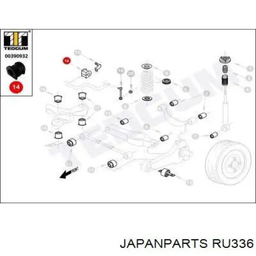 Втулка стабилизатора RU336 Japan Parts